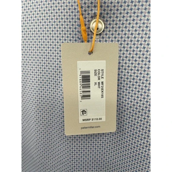 NWT Peter Millar Blcc Phoenix Performance Jersey Polo Mens XL White Short Sleeve